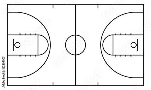Basketball court. Background for sport strategy. Vector infographic element.