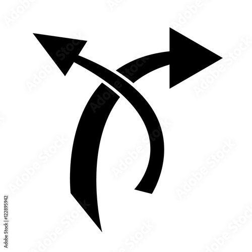 Two crossing arrow icon vector. Opposite arrows