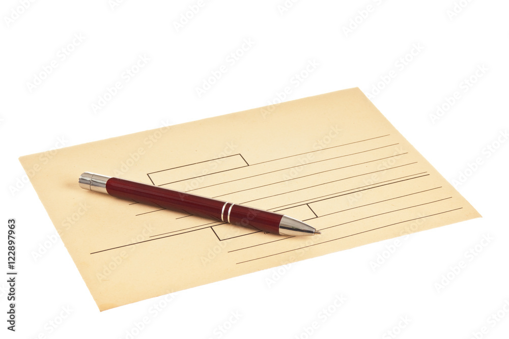 envelopes and a pen