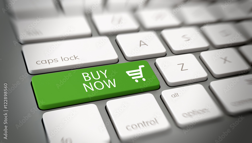 Close up on keyboard with buy now key Close up on keyboard with buy now key