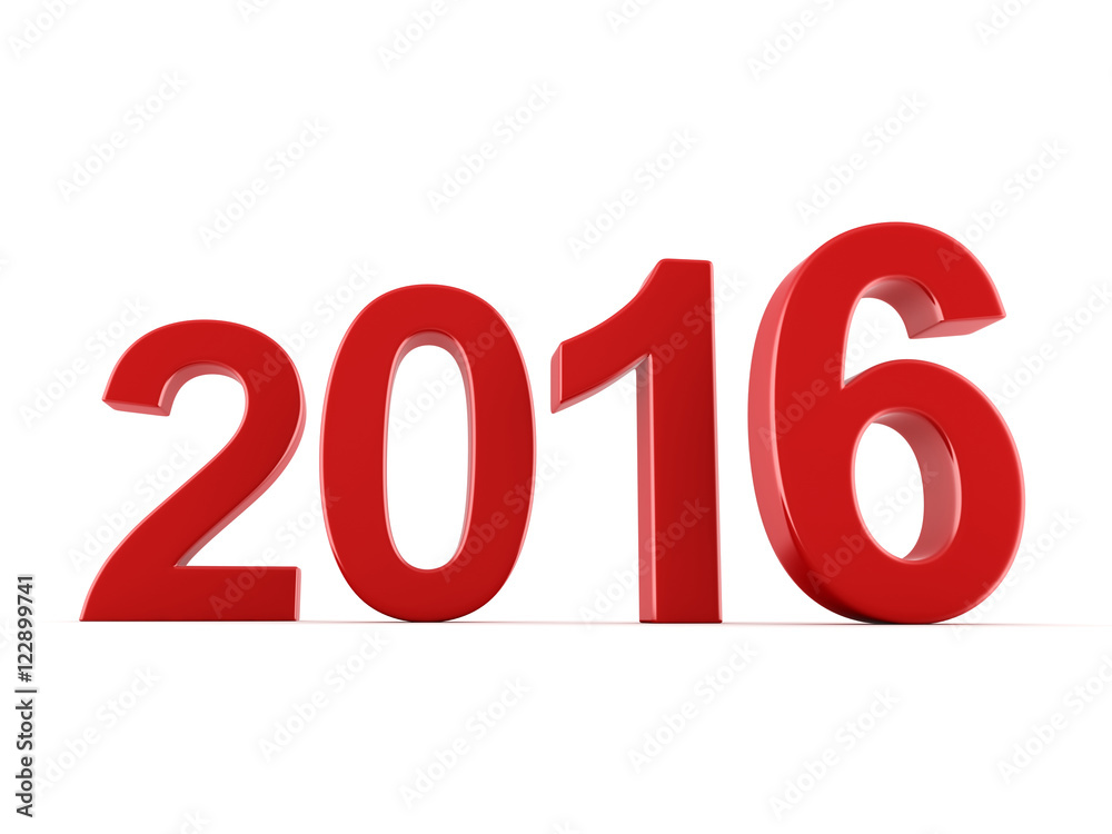 3D rendering 2016 New Year digits 3D rendering 2016 New Year digits