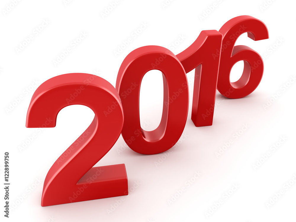 3D rendering 2016 New Year digits 3D rendering 2016 New Year digits