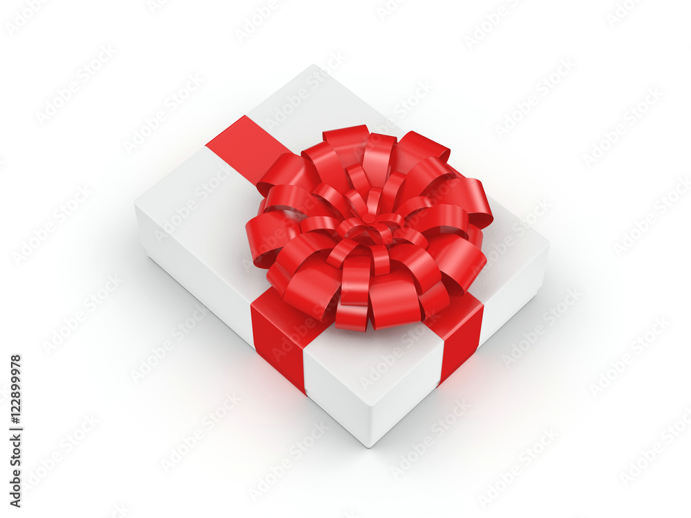 Obraz premium 3D rendering White gift box