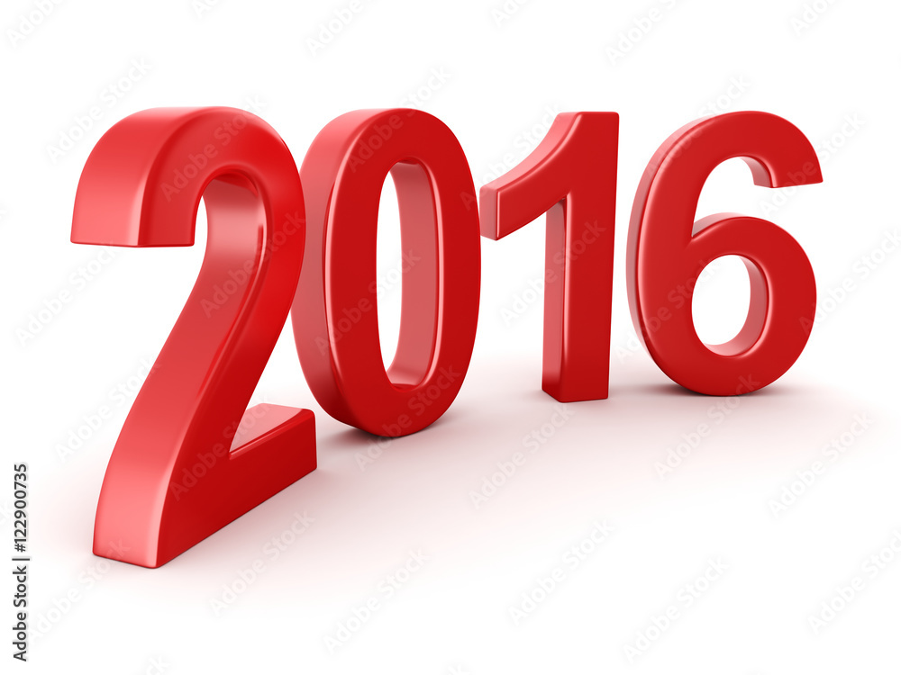 3D rendering 2016 New Year digits 3D rendering 2016 New Year digits