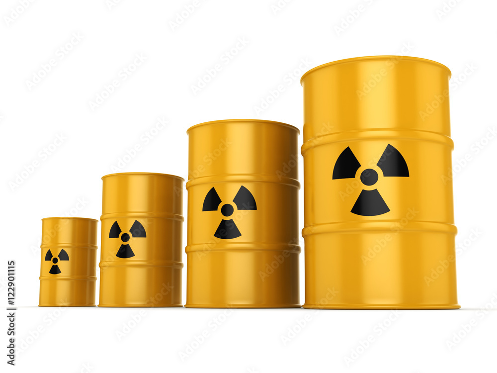 3D rendering radioactive barrels 3D rendering radioactive barrels