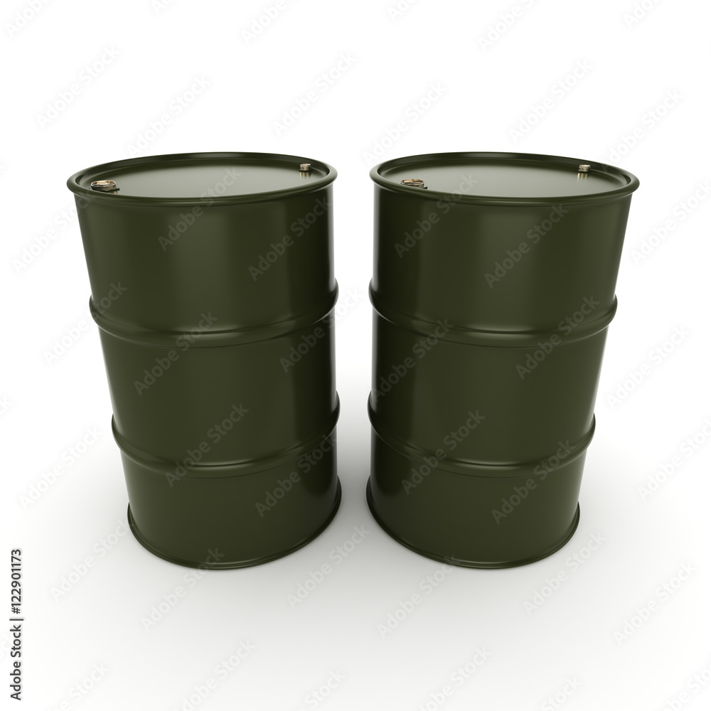 3D rendering khaki barrels 3D rendering khaki barrels