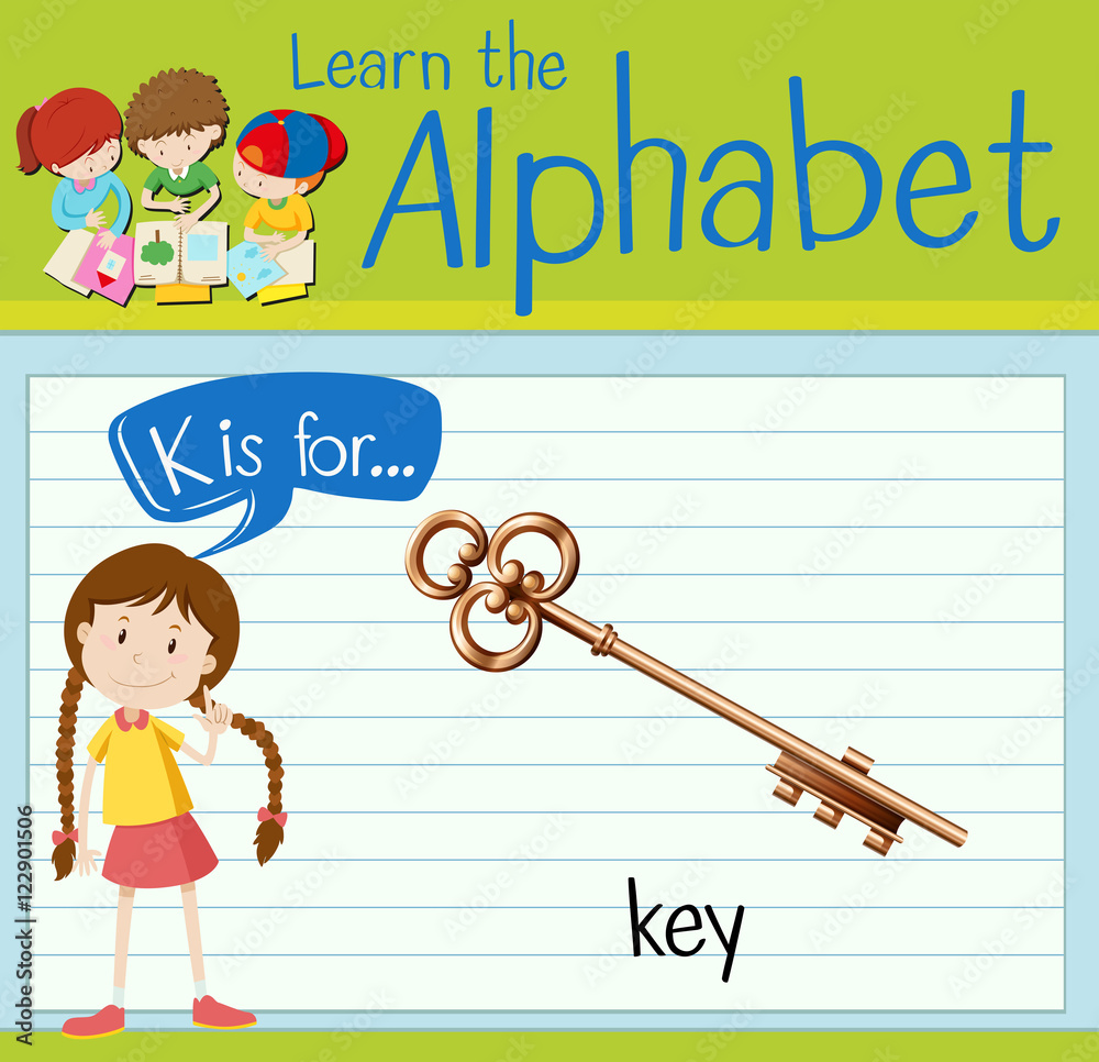 Flashcard letter K is for key