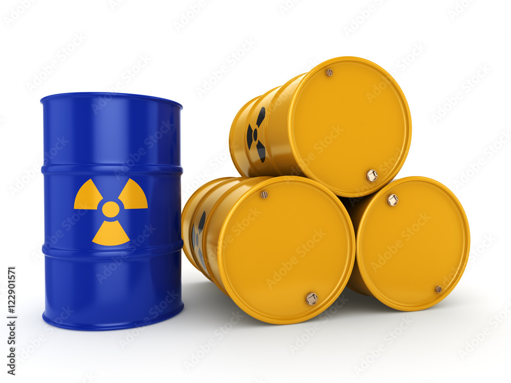 3D rendering radioactive barrels 3D rendering radioactive barrels