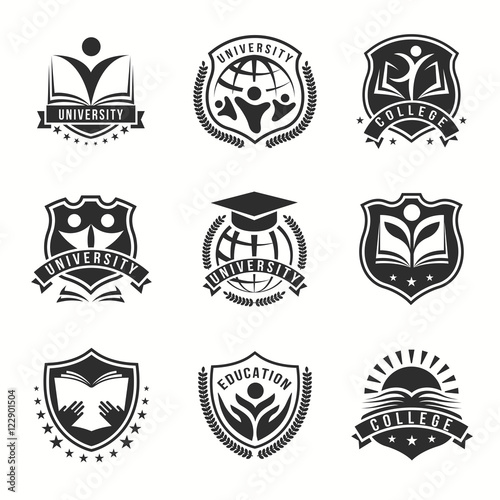 University And College Logos Emblem Set