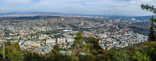 Panoramic view of Tbilisi fron Mtatsminda, the capital of Georgi