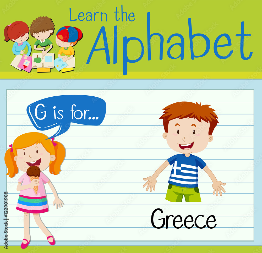 Flashcard letter G is for Greece Flashcard letter G is for Greece