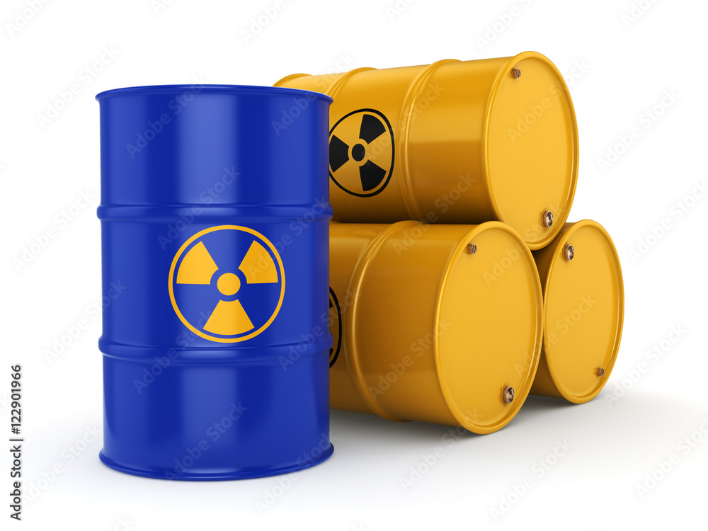 3D rendering radioactive barrels 3D rendering radioactive barrels