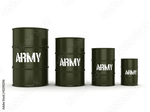 3D rendering army barrels © apopium
