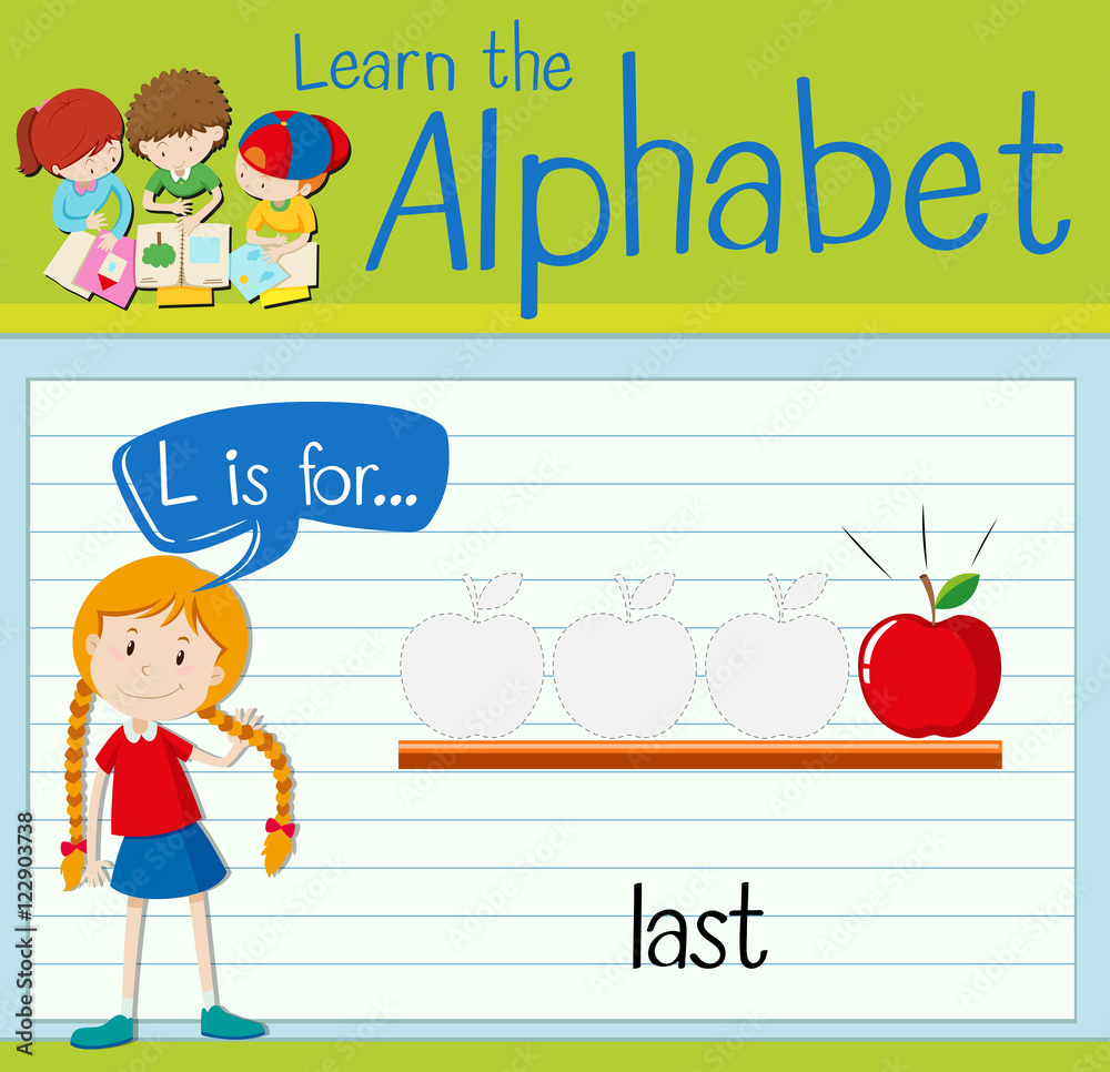 Flashcard letter L is for last Flashcard letter L is for last