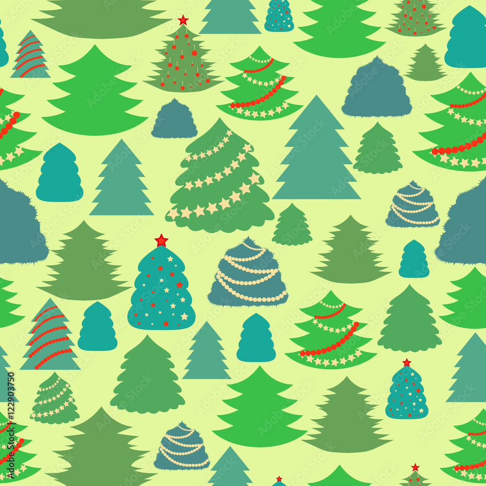 Obraz premium Seamless Pattern with Christmas Trees