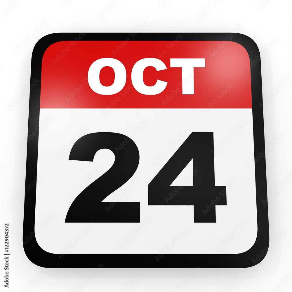 October 24. Calendar on white background. October 24. Calendar on white background.