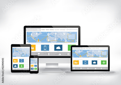 Computer, smart phone, tablet , laptop screen  website template