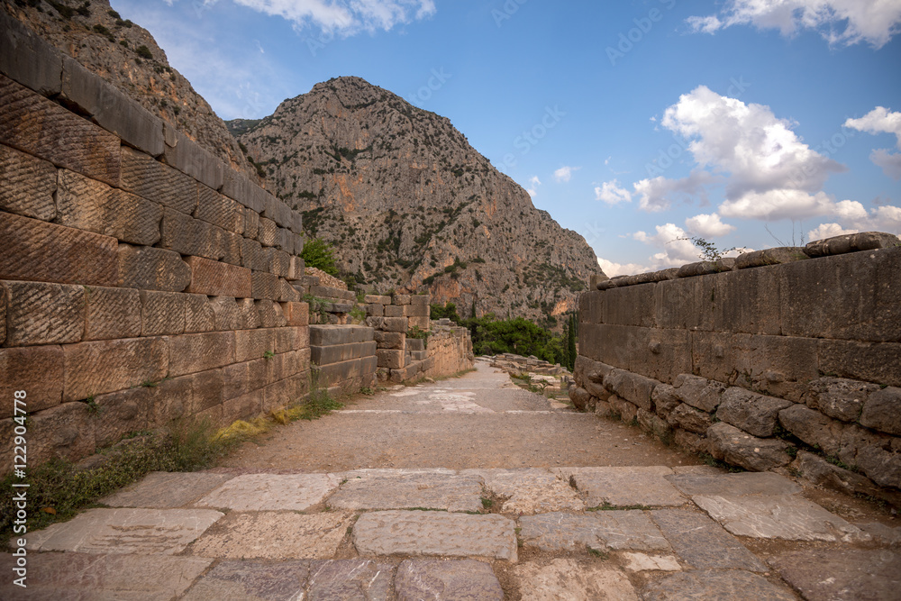 Old road in Delphi, Greece