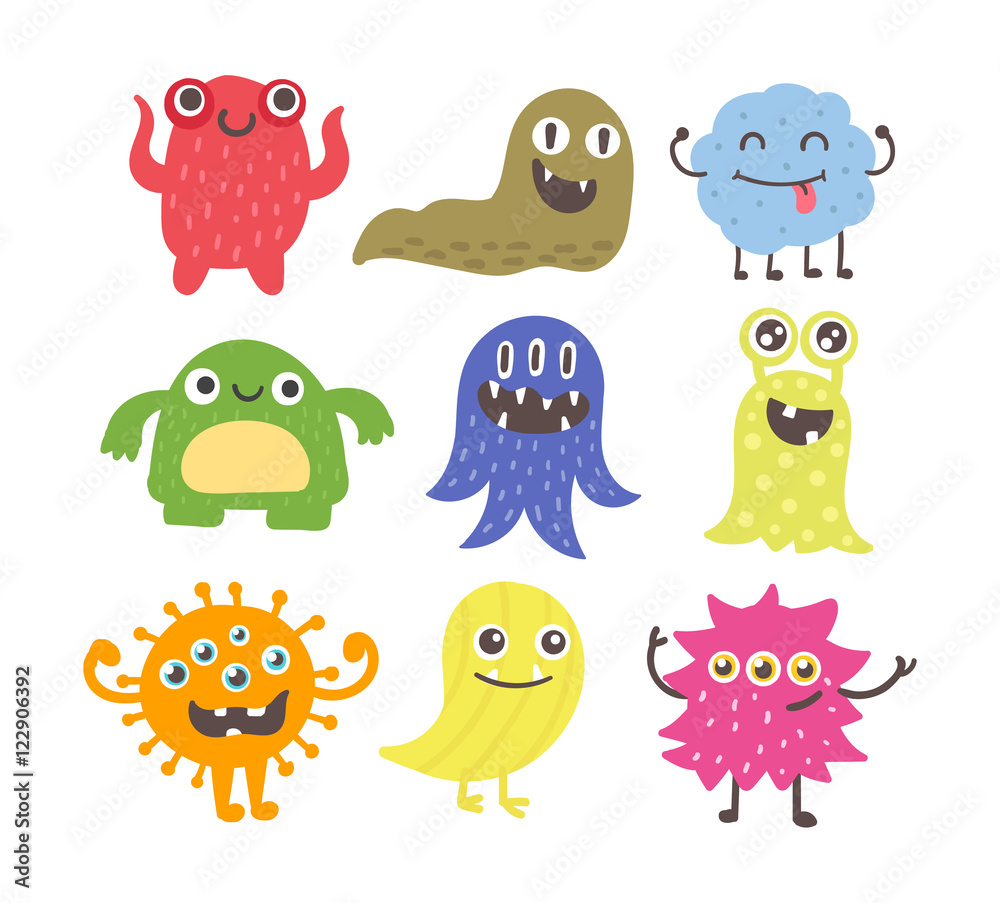 Obraz premium Cute monsters vector set.