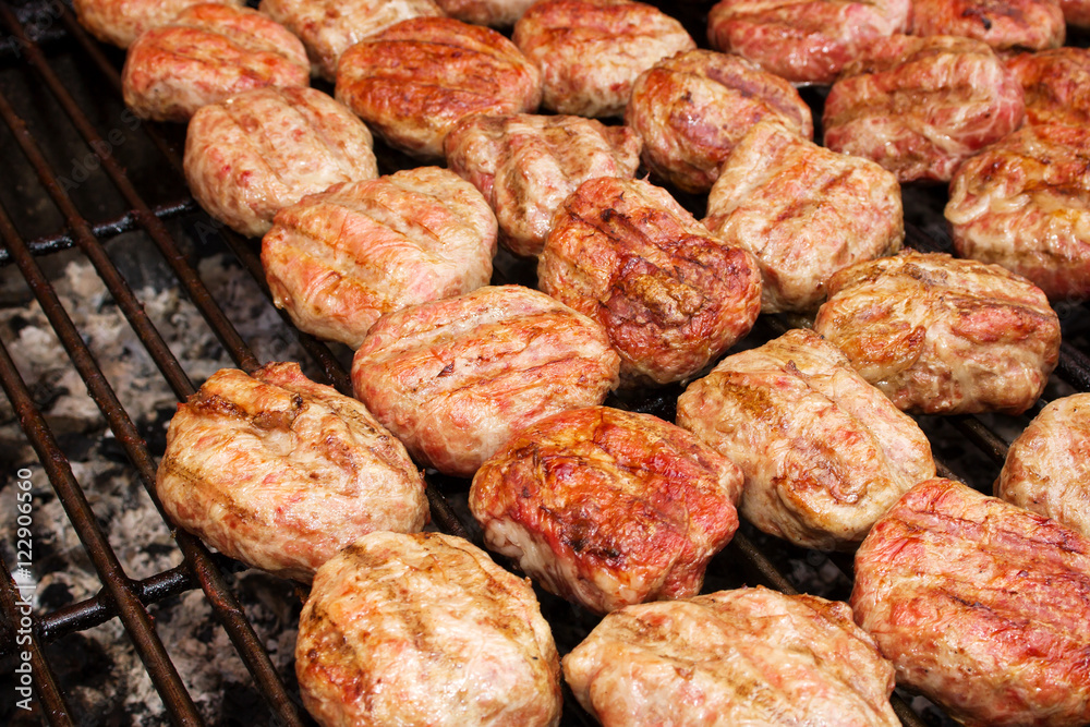 Meat roasted on skewers Meat roasted on skewers