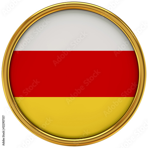 Free Download Ossetia Flag Glossy Button/icon (3d rendering). - GFXLoad
