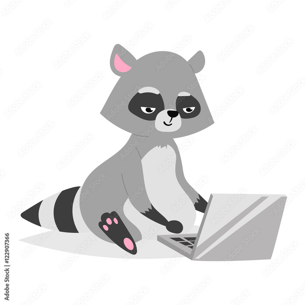 Fototapeta premium Funny raccoon vector illustration.