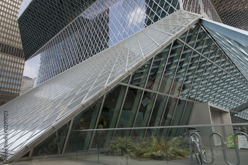 Architectural detail of Seattle Central Library, Seattle, Washin