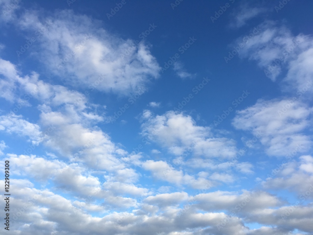 October sky with clouds in afternoon