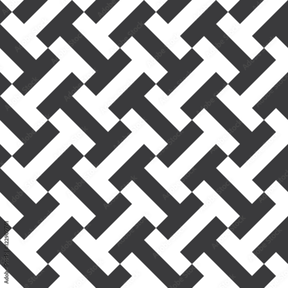 Seamless black and white diagonal op art pixel tribal pattern vector Seamless black and white diagonal op art pixel tribal pattern vector