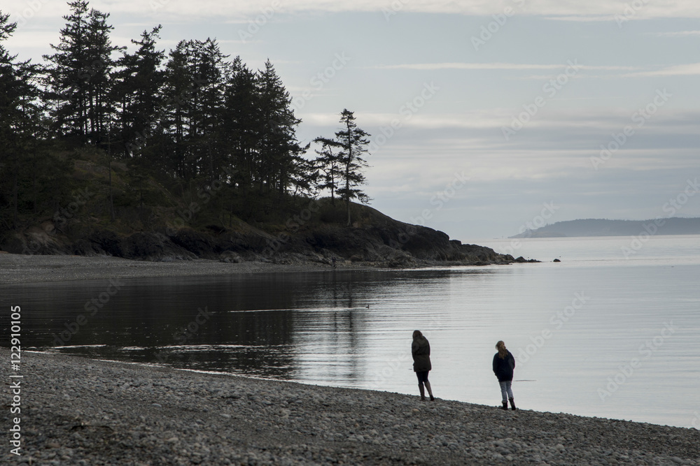 Tourists at the lakeside, Deception Pass State Park, Oak Harbor, Tourists at the lakeside, Deception Pass State Park, Oak Harbor,