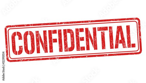 Confidential sign or stamp