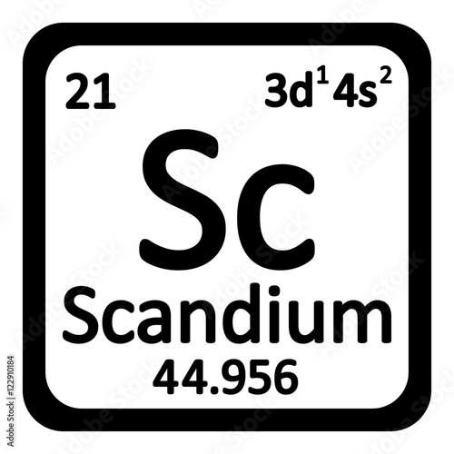 Periodic table element scandium icon.