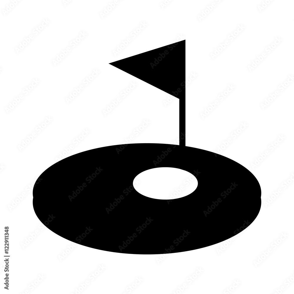 hole golf sport with flag icon vector illustration design hole golf sport with flag icon vector illustration design