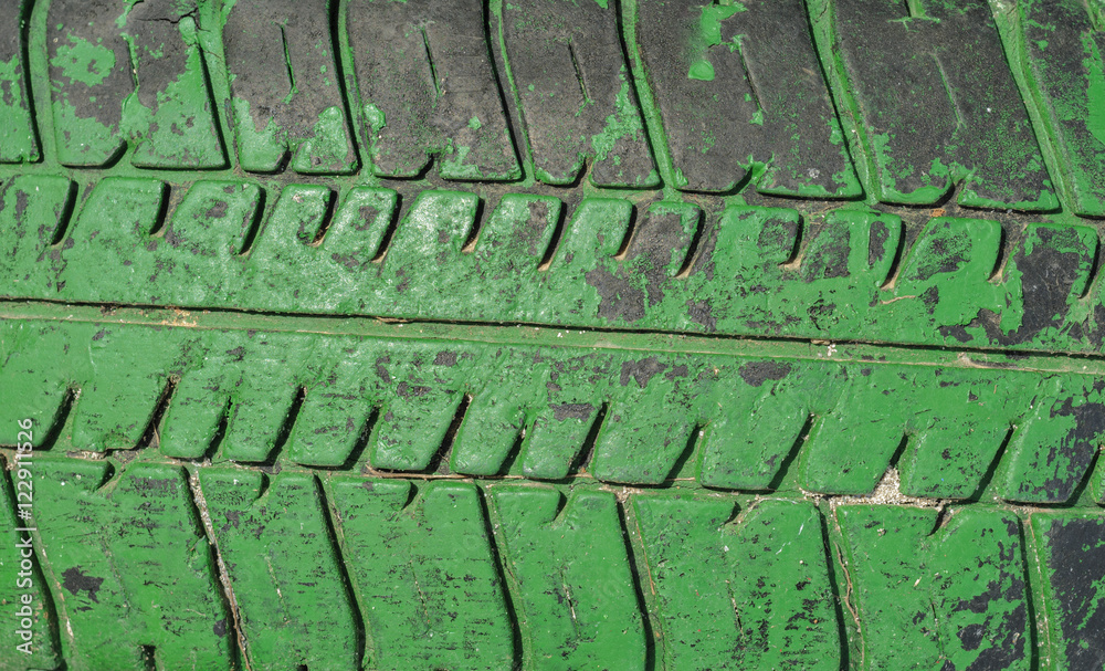 Old truck tire texture,.green