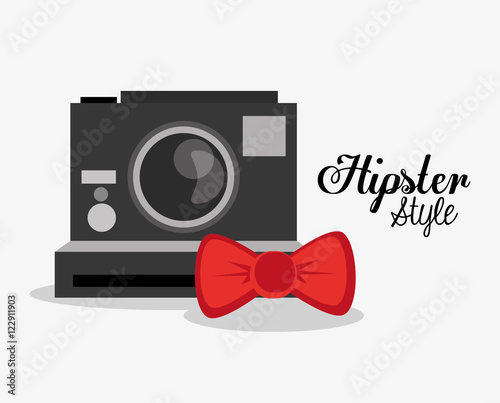 Camera and bowtie icon. Hipster style fashion and vintage theme. Colorful design. Vector illustration