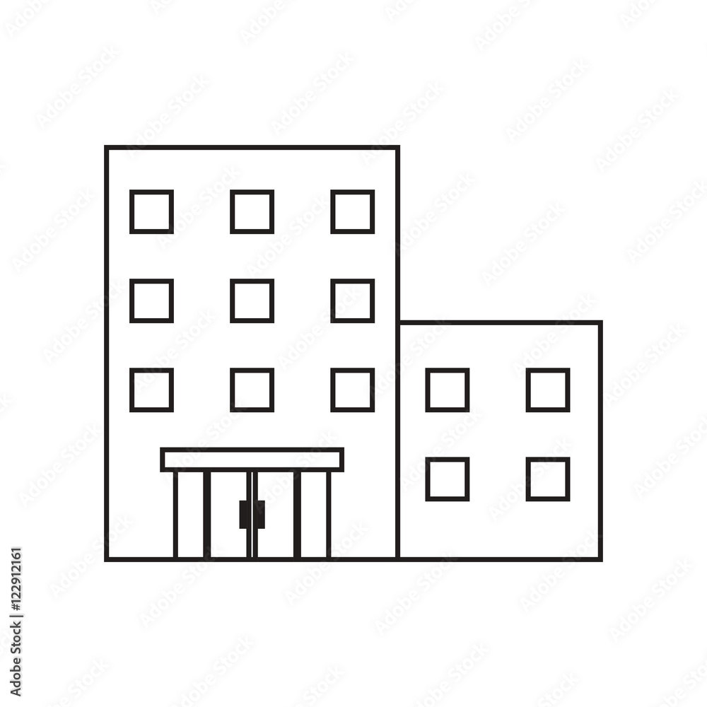 Building with windows icon. Architecture city and urban theme. Isolated and silhouette design. Vector illustration Building with windows icon. Architecture city and urban theme. Isolated and silhouette design. Vector illustration
