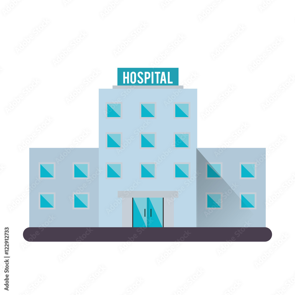 Hospital building icon. Medical and health care theme. Isolated design. Vector illustration Hospital building icon. Medical and health care theme. Isolated design. Vector illustration