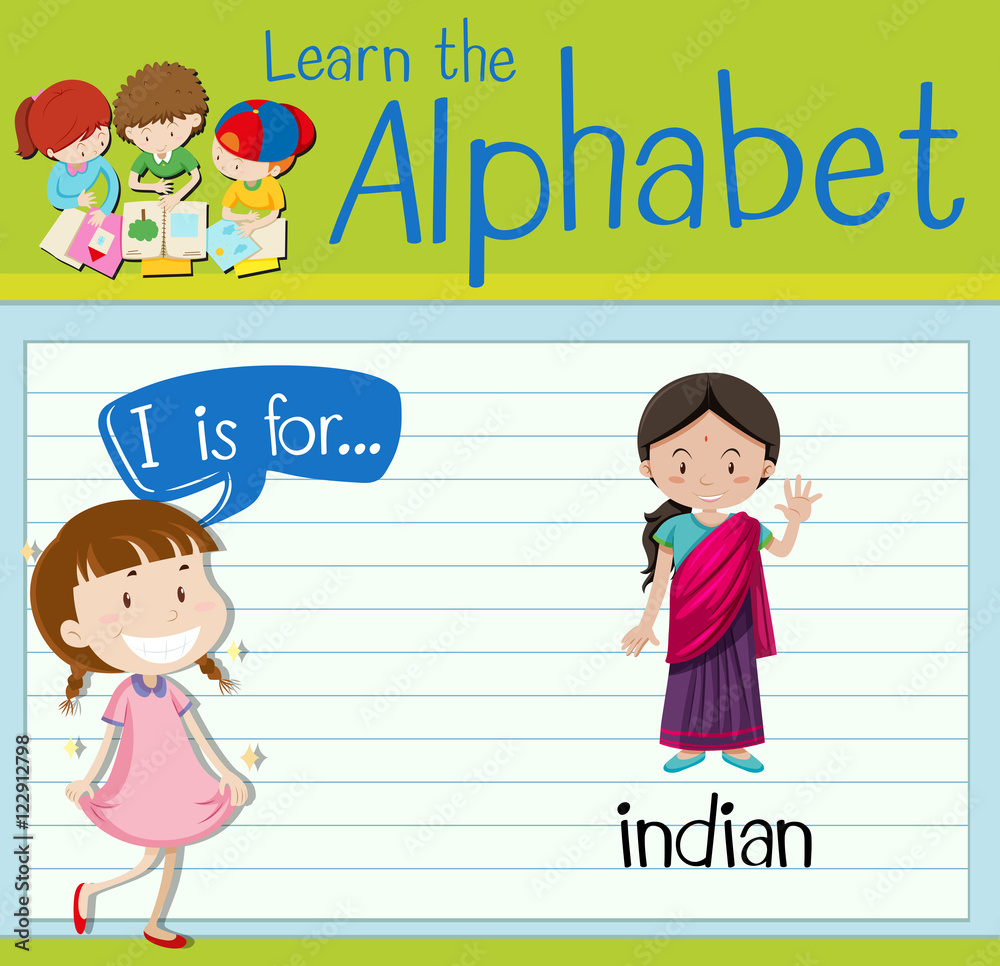 Flashcard letter I is for Indian Flashcard letter I is for Indian