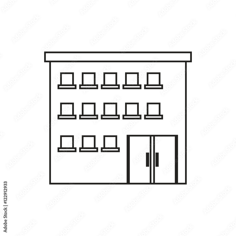 Building with windows icon. Architecture city and urban theme. Isolated and silhouette design. Vector illustration Building with windows icon. Architecture city and urban theme. Isolated and silhouette design. Vector illustration