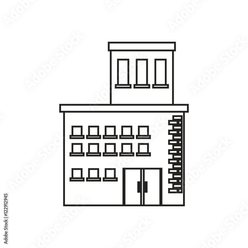 Building with windows icon. Architecture city and urban theme. Isolated and silhouette design. Vector illustration © Jemastock