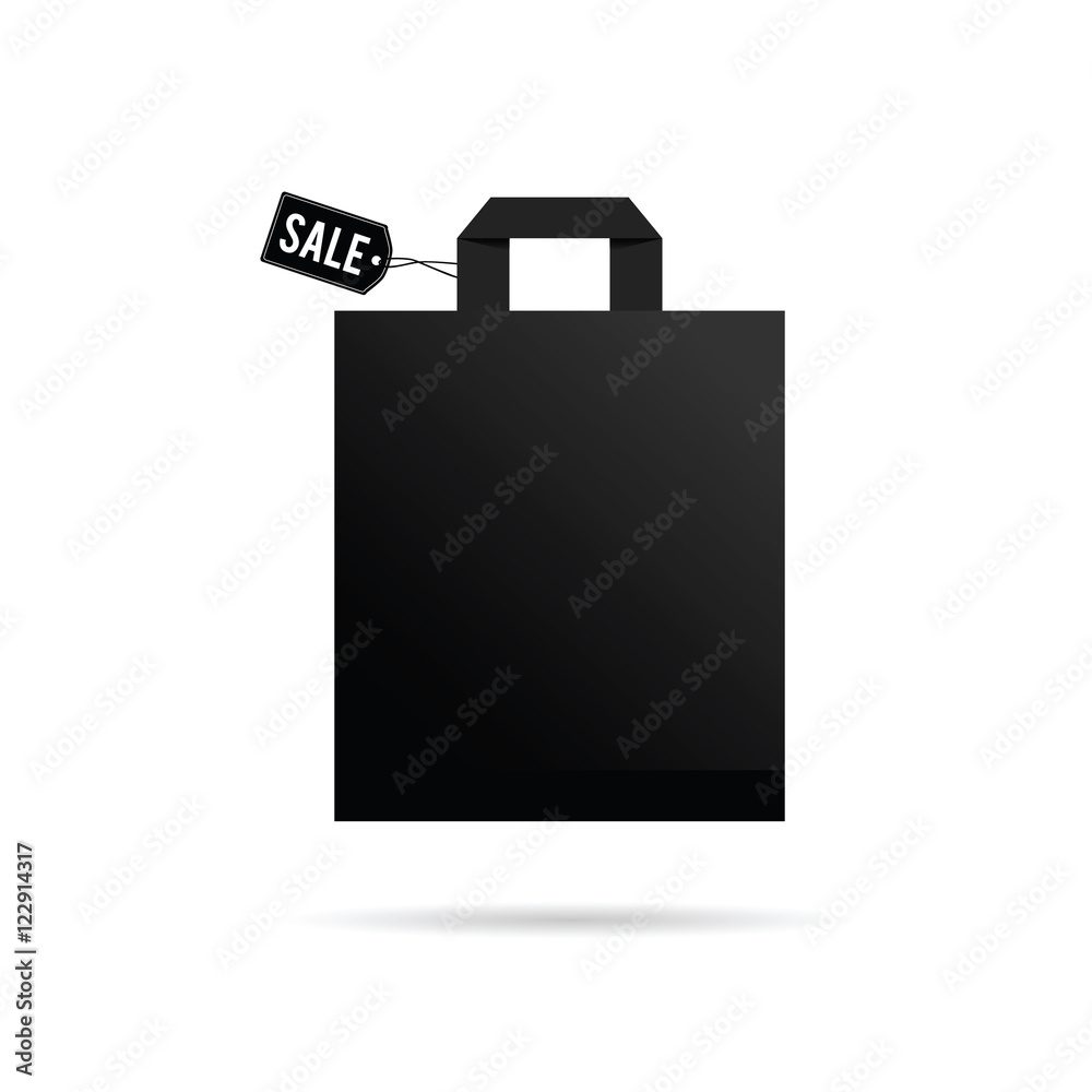 bag shopping sale icon illustration in black