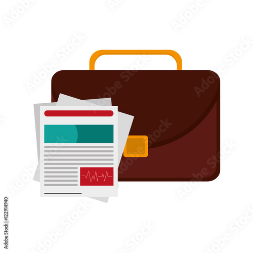flat design briefcase and medical history icon vector illustration
