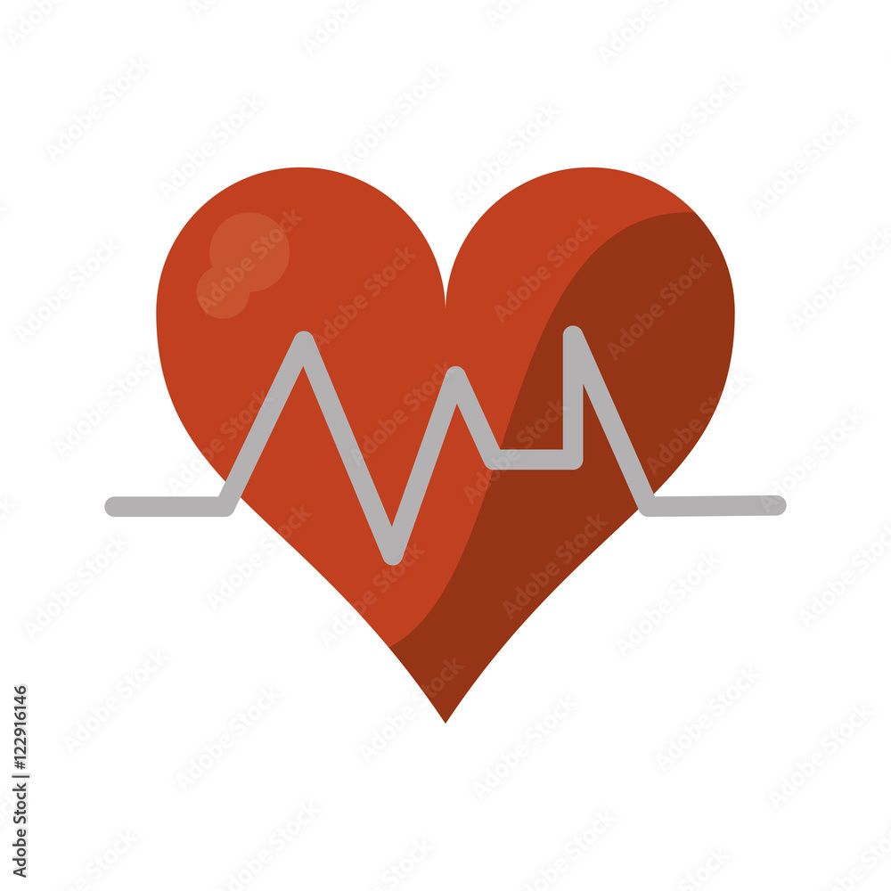Heart with pulse icon. Medical health care and hospital theme. Isolated design. Vector illustration