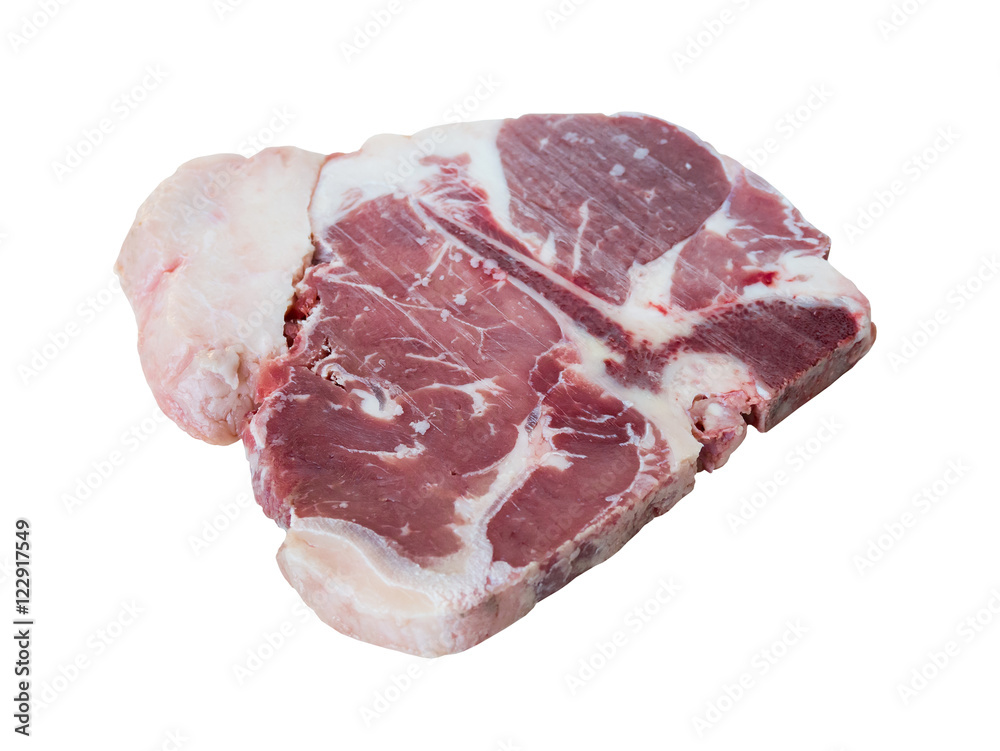 t-bone steak isolated on white background