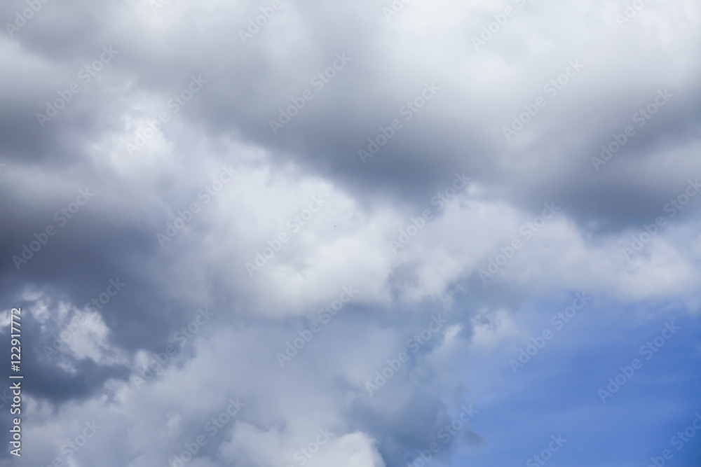 Blue sky with clouds.