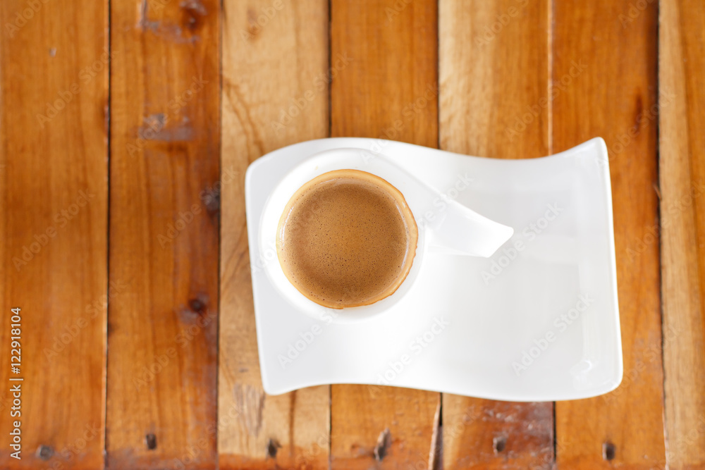 Cup of coffee on table in cafe Cup of coffee on table in cafe