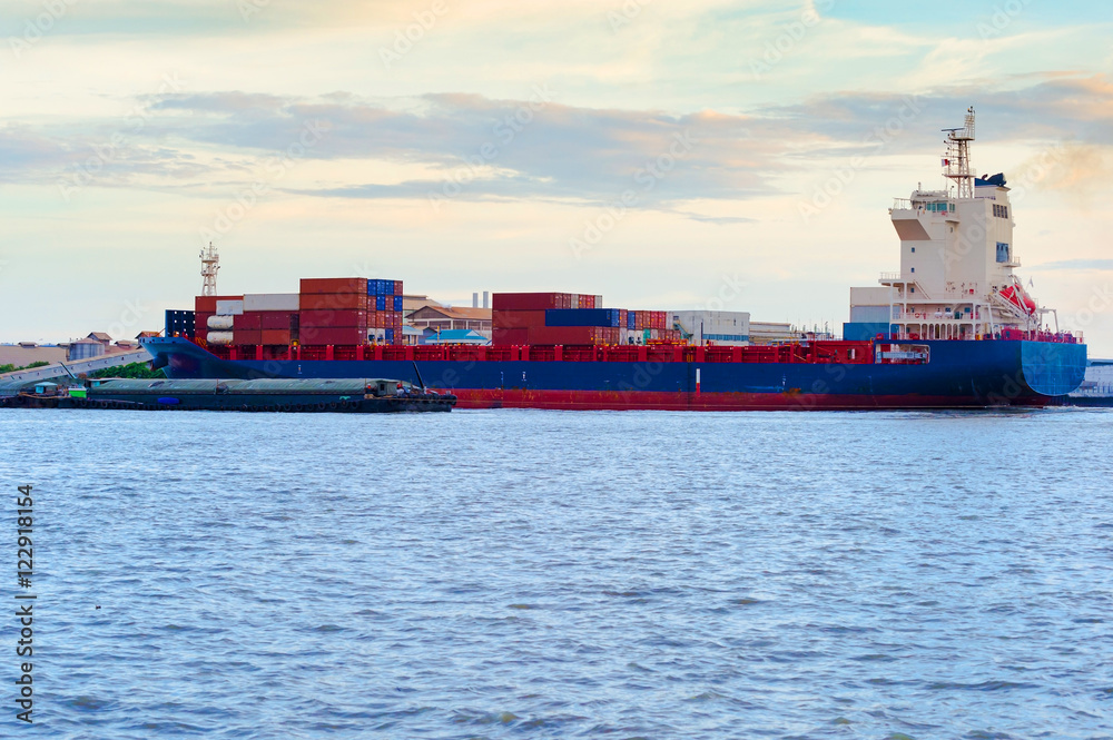 Container Cargo ship. Logistics and transportation of International for logistic import export, transport industry. Container Cargo ship. Logistics and transportation of International for logistic import export, transport industry.