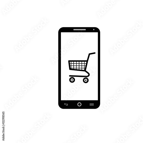Smartphone shopping icon vector