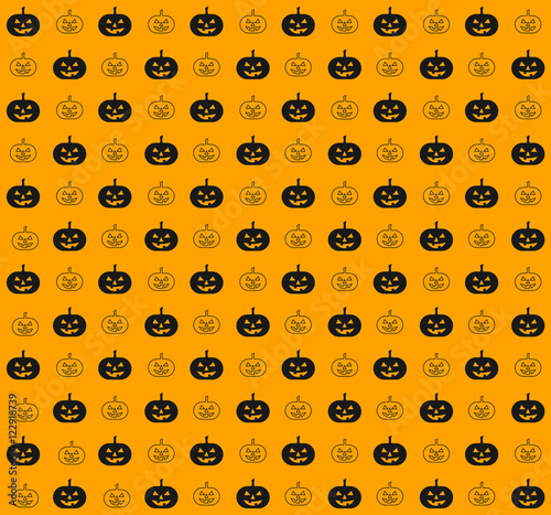 Pumpkin, Halloween seamless pattern background vector 