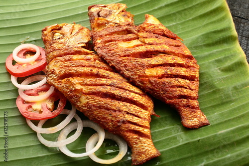Obraz na plátne Fish fry from Indian cuisine.